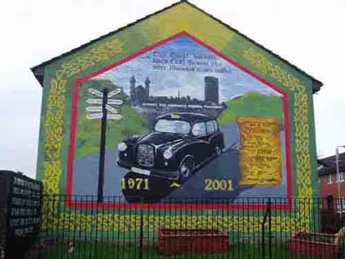 Black taxi drivers memorial mural, Ardoyne