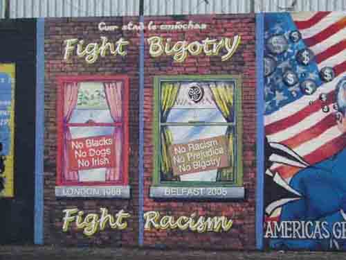 Fight Bigotry mural on the Falls Road