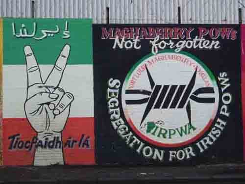 Irish POW mural on the Falls Road
