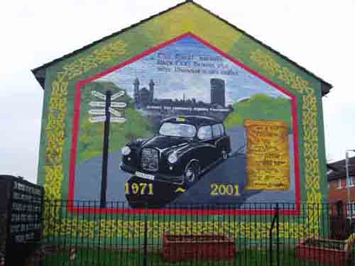 Black taxi drivers memorial mural, Ardoyne