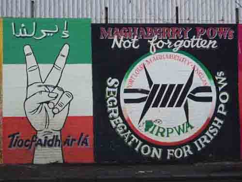 Irish POW mural on the Falls Road